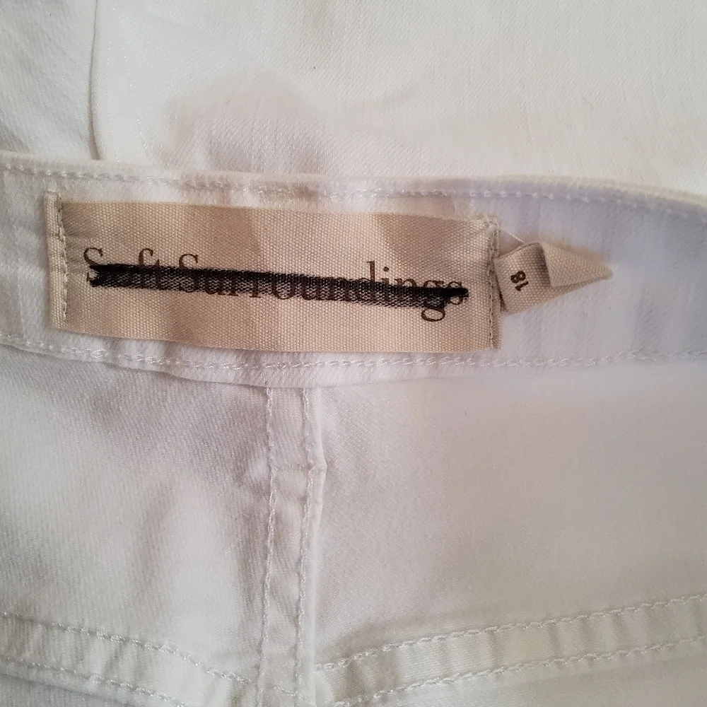 New Soft Surroundings White Capri Bermuda Jean Shorts Pants Size 18 - Picture 6 of 7